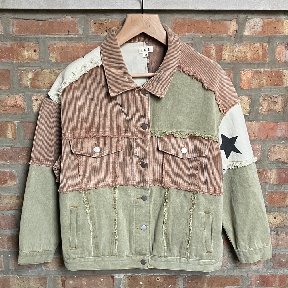 POL Star Dust Contrast Corduroy Jacket